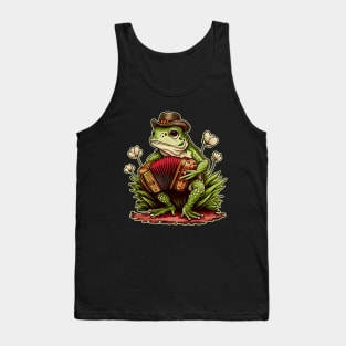 Irish Cottagecore Frog Playing Accordion Tank Top